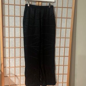 Reformation Black Satin Trousers